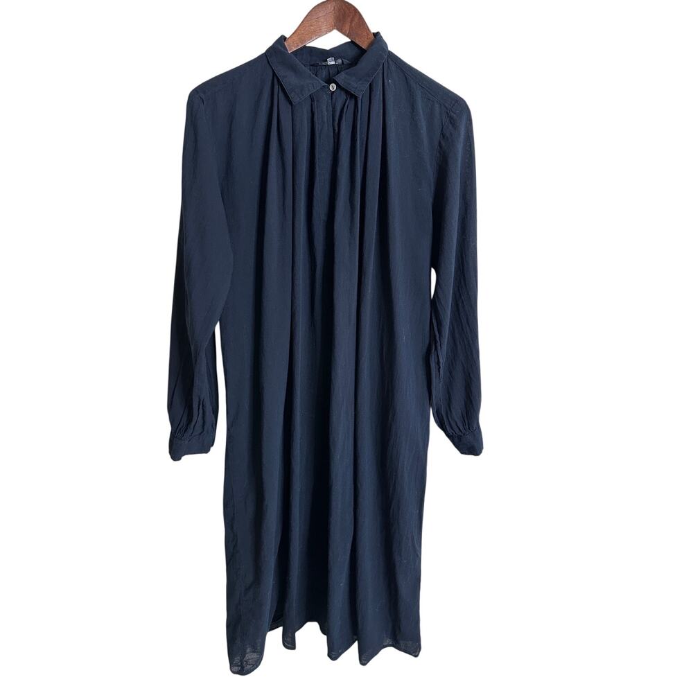 Mizuiro Ind Japan Cotton Wool Minimalist Capsule Normcore Navy Dress Large